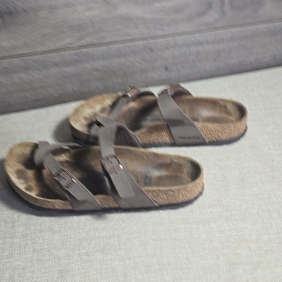Birkenstock Brown Double Strap Sandals sz 38 L7 M5 - Picture 3 of 5